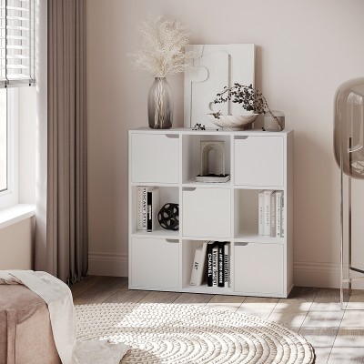 Bibliothèque bois blanche 88,5x27,5x89,3cm
