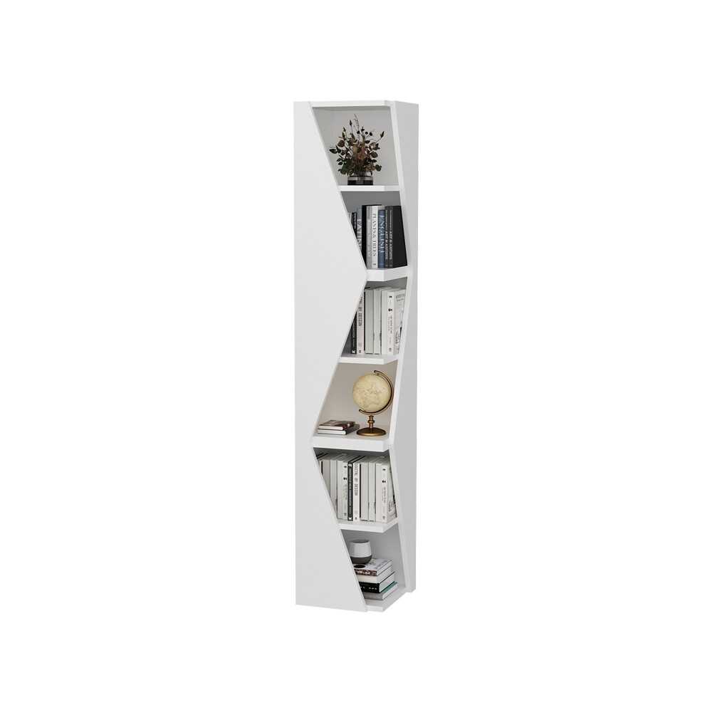 Bibliothèque colonne Klaro bois  blanche 32x32x165cm