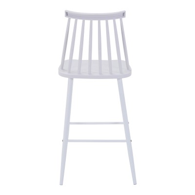 Tabouret de bar blanc - pied en métal blanc 42x47x99cm
