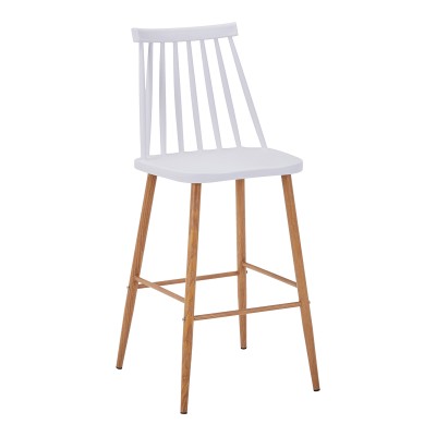 Tabouret de bar  blanc - pied en métal 42x47x99 cm
