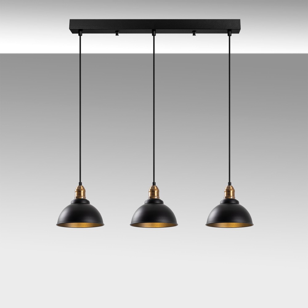 Suspension luminaire  style industriel métal avec une finition noire