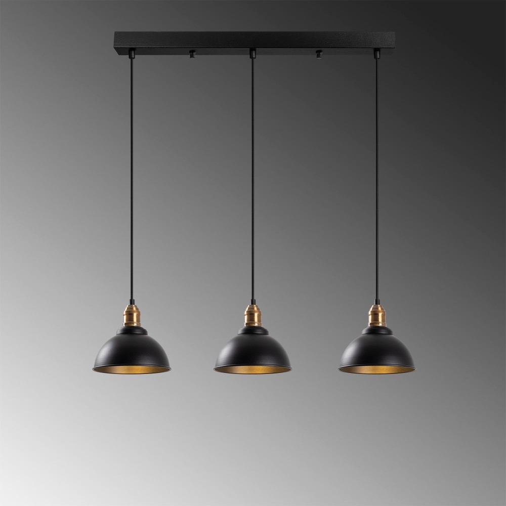 Suspension luminaire  style industriel métal avec une finition noire