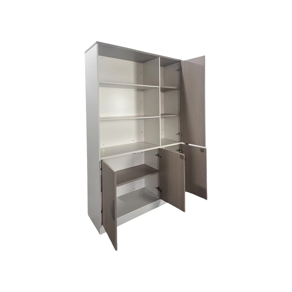 Bibliothèque de bureau Armadi bois gris blanc 120x40x200cm