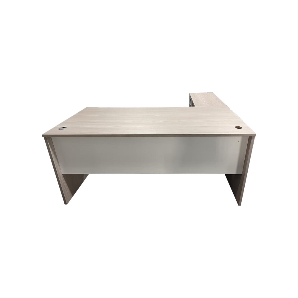 Bureau d'angle professionnel Armadi bois gris blanc 180x80x75cm