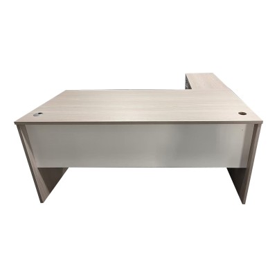 Bureau d'angle professionnel Armadi bois gris blanc 180x80x75cm