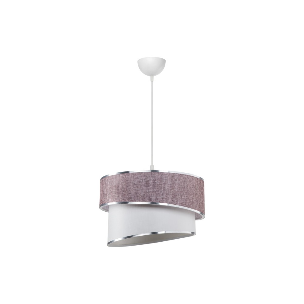 Suspension luminaire plafonnier rose blanc 30x18 cm