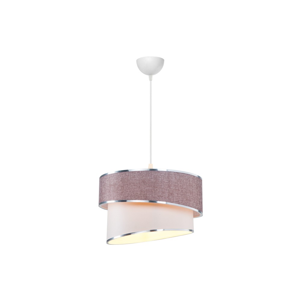 Suspension luminaire plafonnier rose blanc 30x18 cm