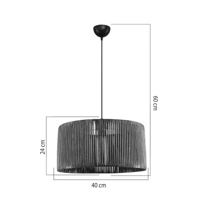 Suspension luminaire plafonnier abat jour marron 40x20 cm