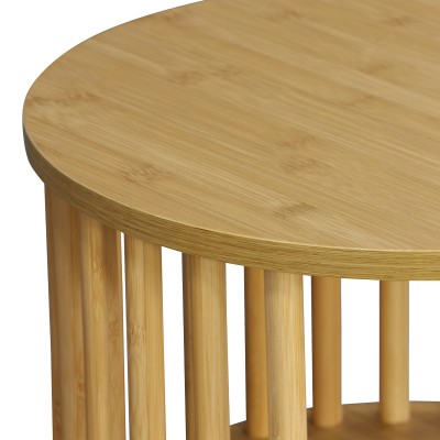 Table de chevet bois bambou 40x40 cm
