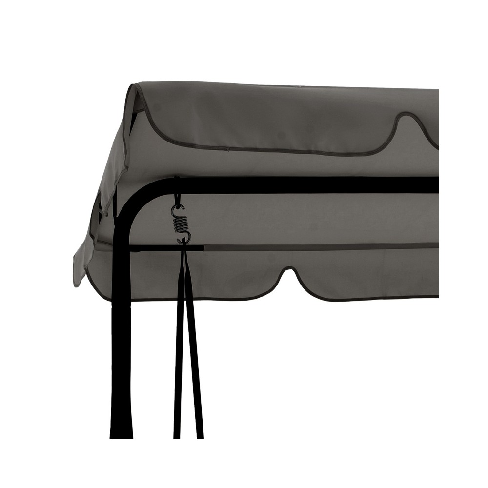 Balancelle de jardin métal noir et tissu gris 170 x 110 x 153 cm