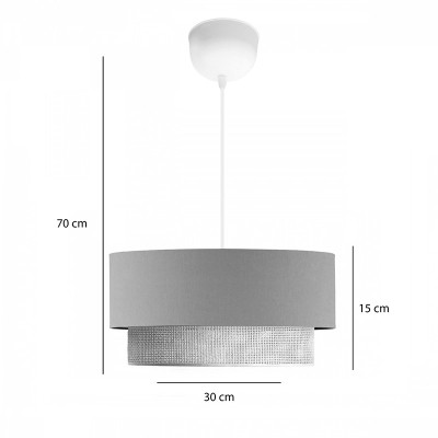 Suspension luminaire plafonnier abat jour anthracite 30x20 cm