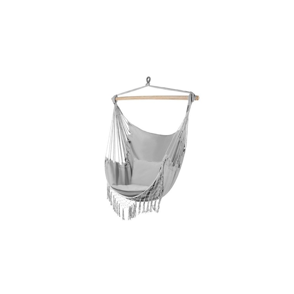 Hamac - Chaise brésilienne grise + 2 OREILLERS