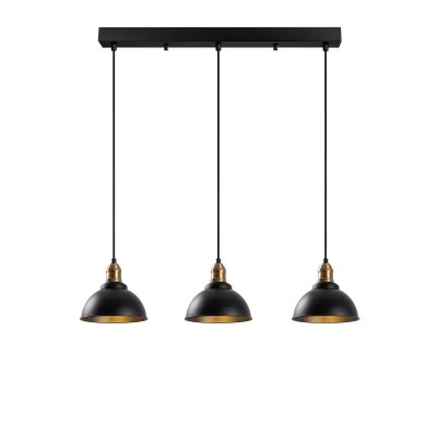 Suspension luminaire  style industriel métal avec une finition noire