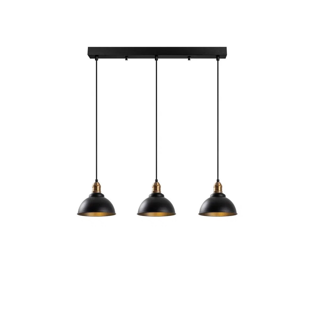 Suspension luminaire  style industriel métal avec une finition noire