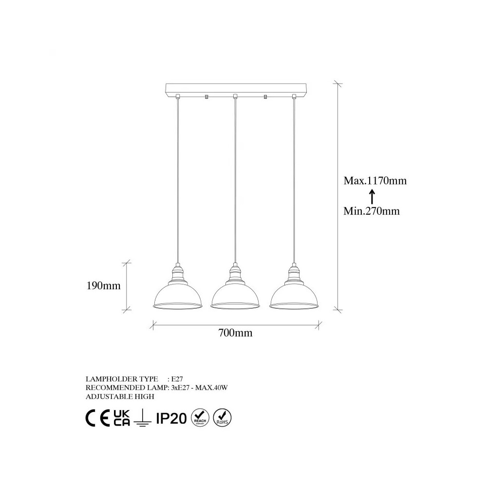 Suspension luminaire  style industriel métal avec une finition noire