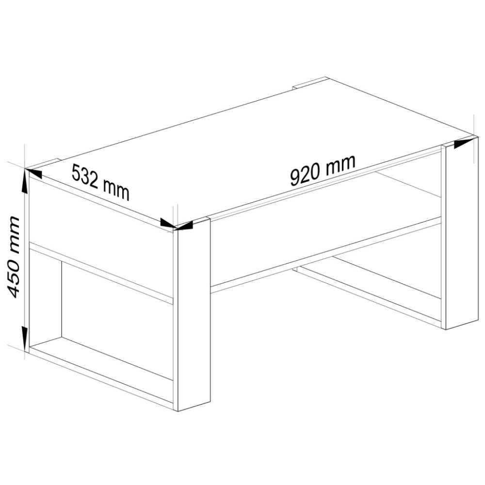 Table Basse KIMA Blanche Noir 92x53x45 cm