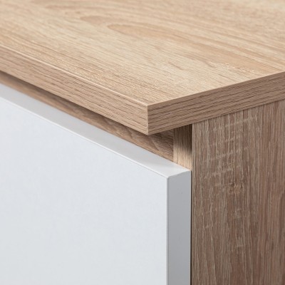 Bureau D'angle  Droit Bois sonoma / Blanc