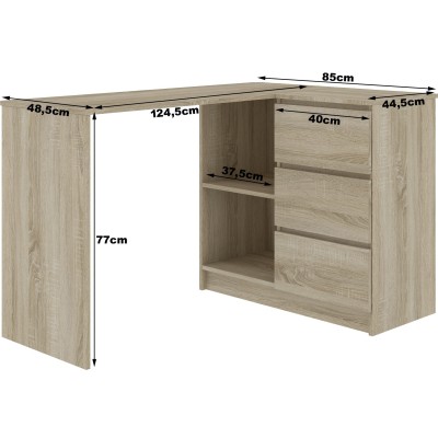 Bureau D'angle  Droit Bois sonoma / Blanc