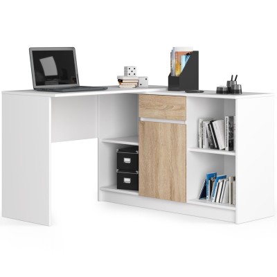 Bureau d'angle VERO 120x126x79 cm Blanc porte Bois