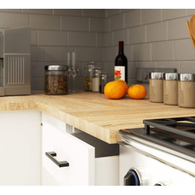 Meuble de cuisine bas POLINE 1 porte 1 tiroir Blanc  40x85x46 cm 