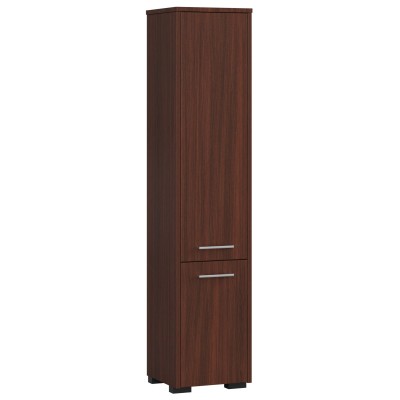 Armoire Colonne Salle De Bains RINA 2 Portes 5 Étagères 30x30x140 Cm Marron