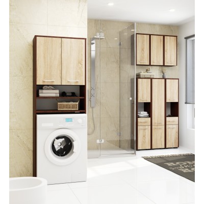 Armoire Salle De Bains Marron  60X22X60 cm 2 Portes Façade Chêne Sonoma