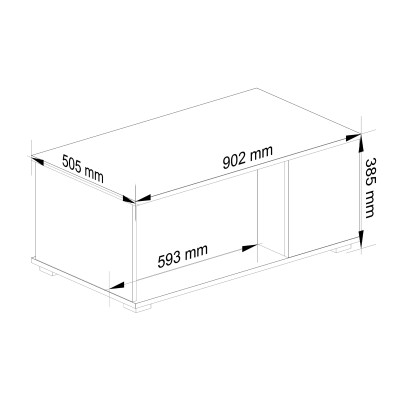 Table  basse PAVIOLA  Blanche 90x51x38 cm avec rangement