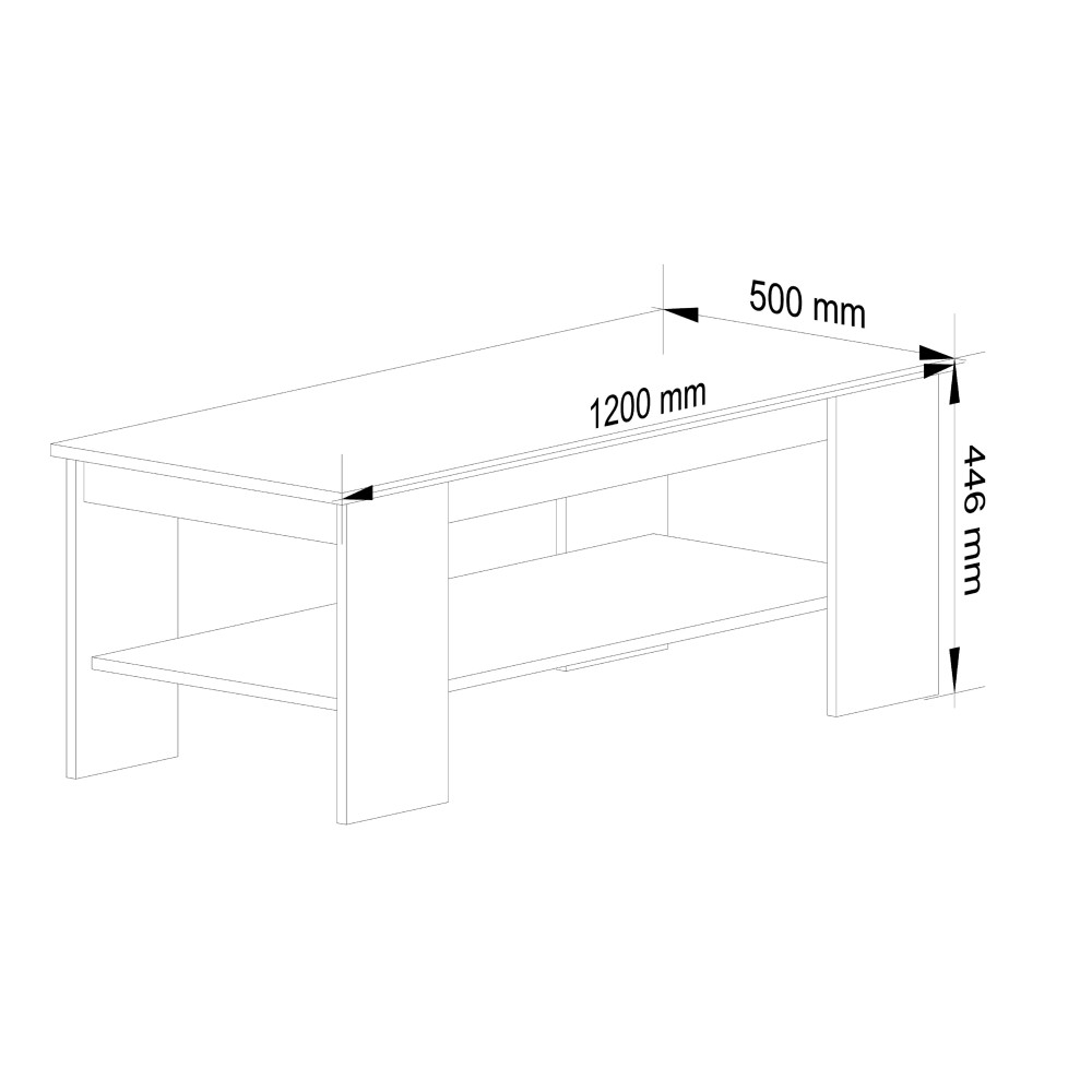 Table  basse, Blanche 120x50x45 cm