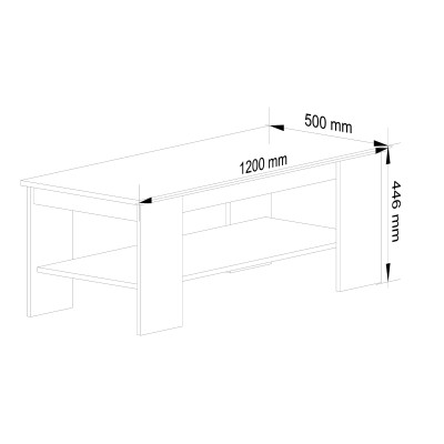 Table  basse, Blanche 120x50x45 cm