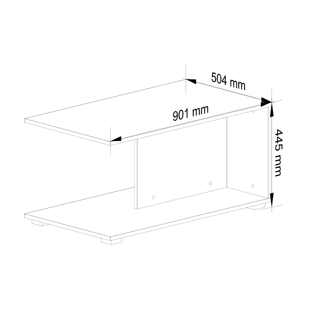 Table basse  table à Café Chêne Sonoma90x50x45 Cm