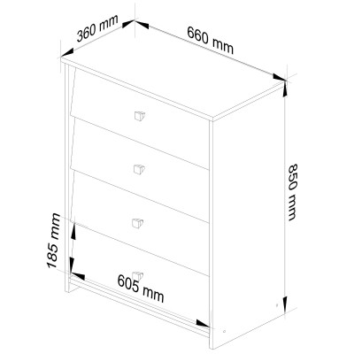 Meuble À Chaussures  4 Portes Battantes, 66 Cm - Chêne Sonoma