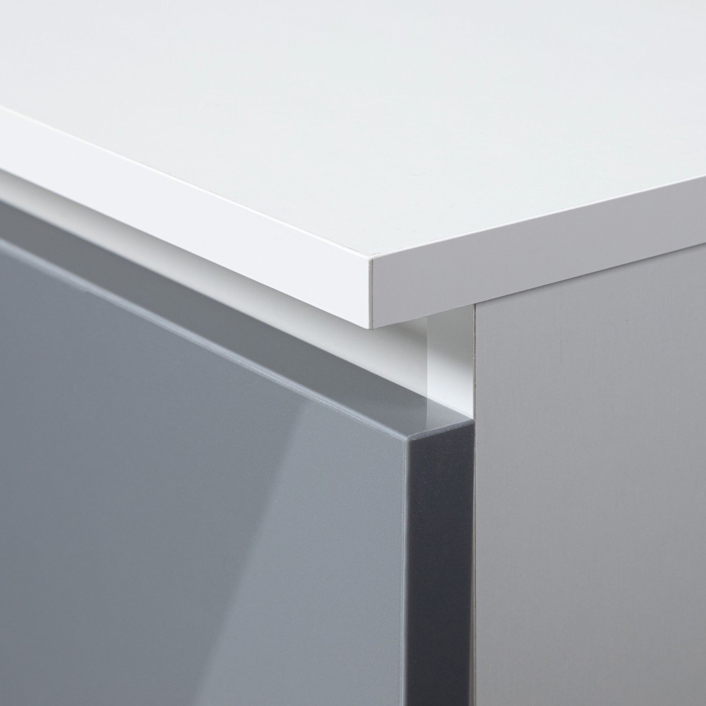 Commode LOLA 4 Tiroirs 60x99x40 cm Blanc gris brillant