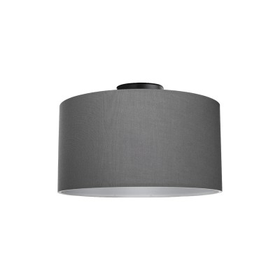 Plafonnier suspension luminaire en tissu abat jour gris 30x21 cm
