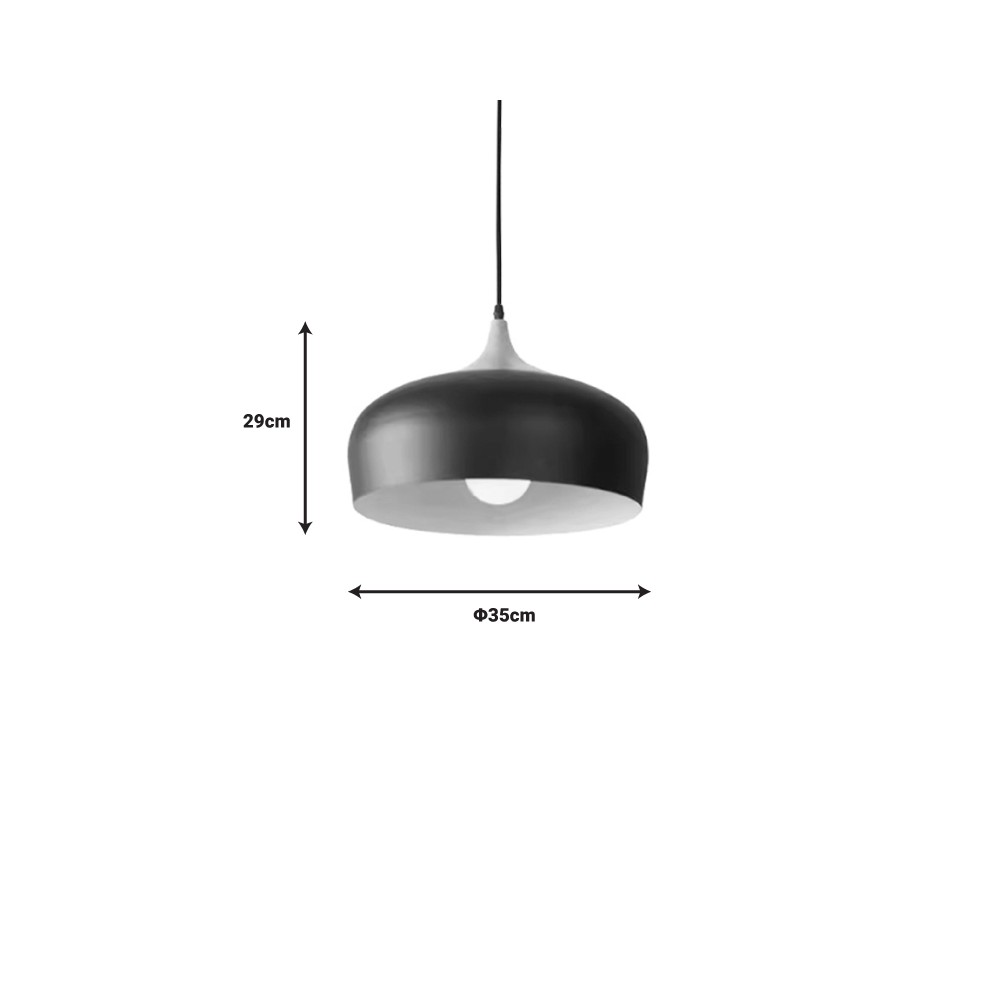 Plafonnier suspension luminaire métal noir 35x29 cm
