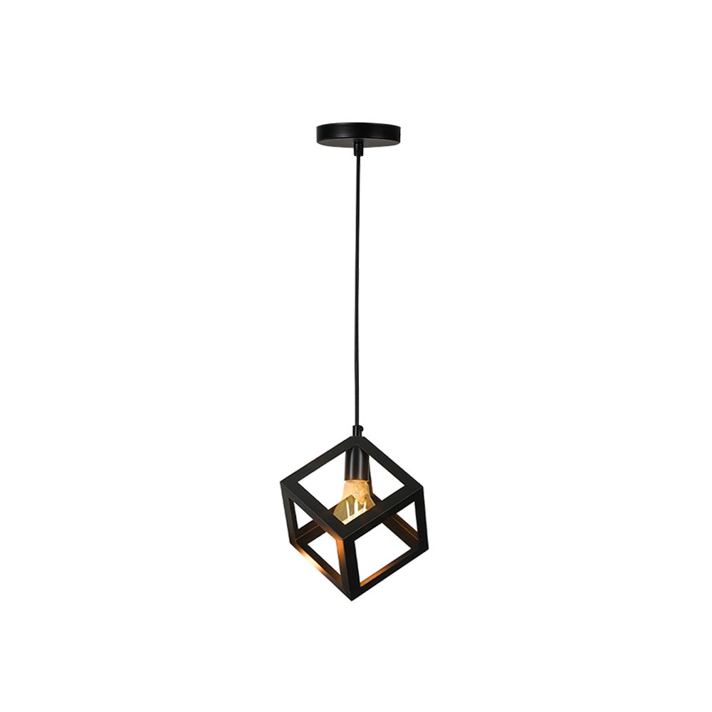 Plafonnier suspension luminaire métal noir 22x28 cm
