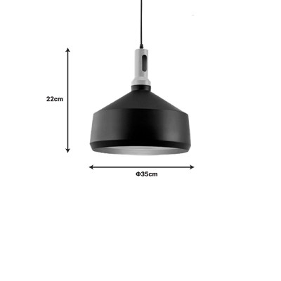 Plafonnier suspension luminaire métal noir 35x22 cm
