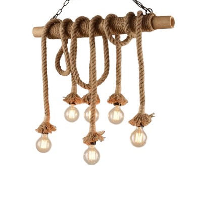 Plafonnier suspension luminaire corde 80x15x100 cm
