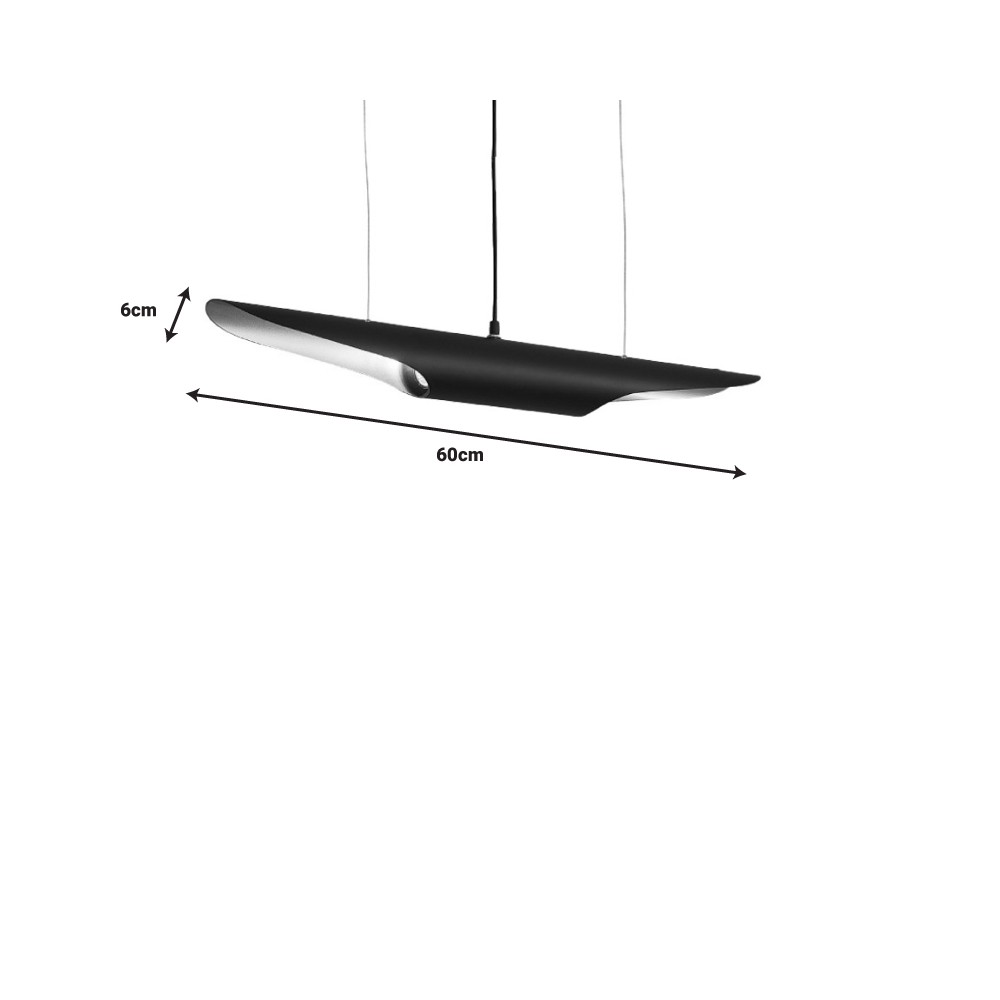 Plafonnier suspension luminaire métal noir doré  60x6 cm
