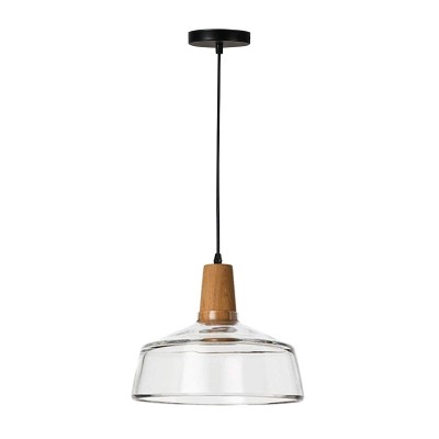 Plafonnier suspension luminaire verre transparent 24x19 cm
