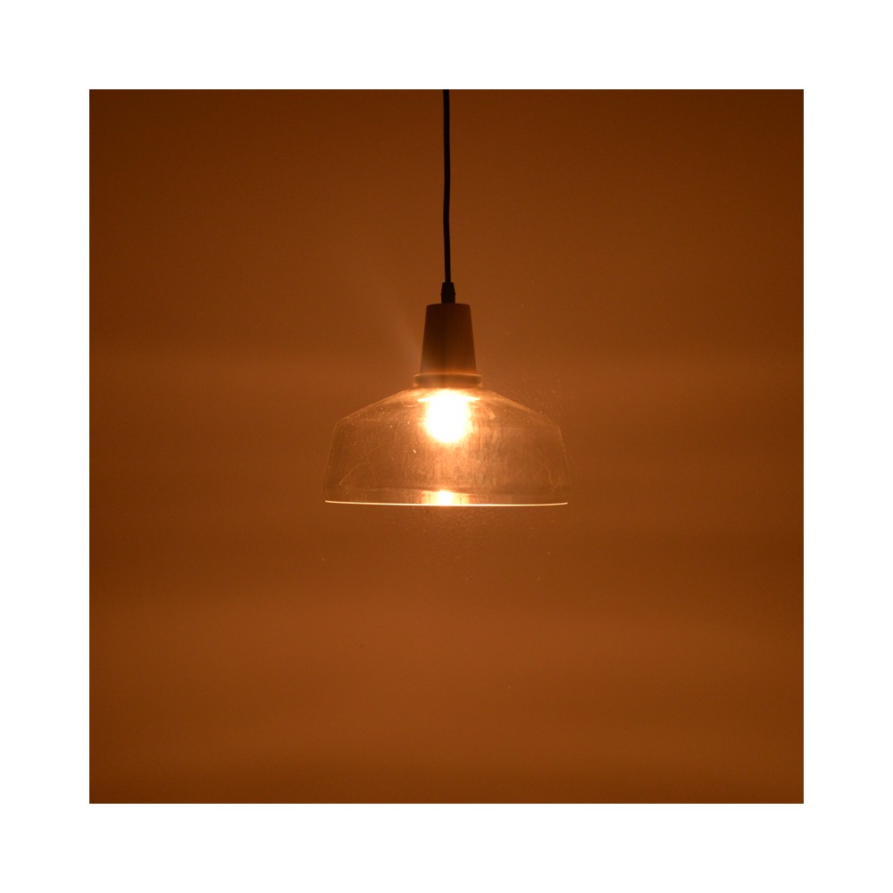 Plafonnier suspension luminaire verre transparent 24x19 cm

