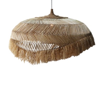 Plafonnier suspension luminaire en sisal 110x65 cm
