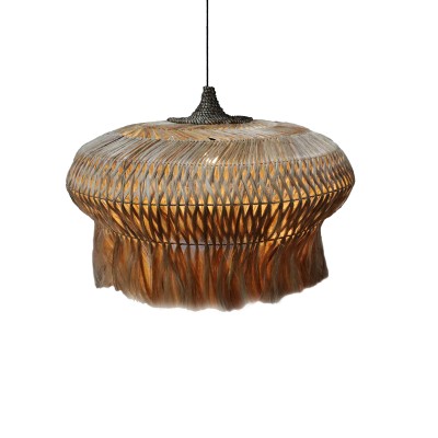 Plafonnier suspension luminaire en bois 90x55 cm
