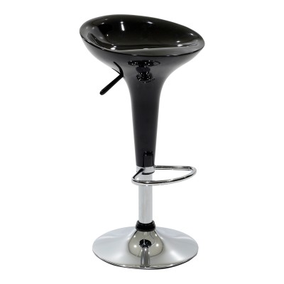 Tabouret de bar noir chrome, 40x43x84 cm
