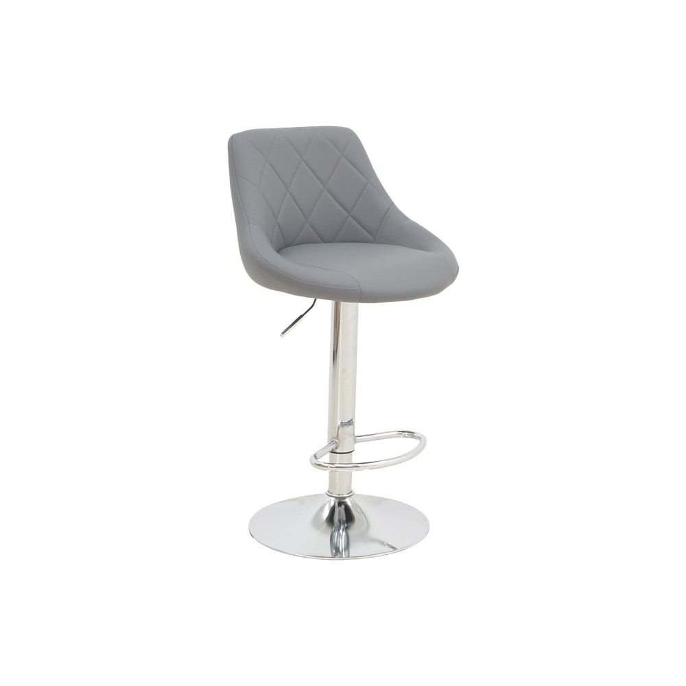 Tabouret de bar gris  simili cuir 47x49x112cm
