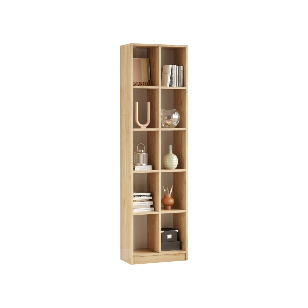 Bibliothèque Oteca 10 cases bois 51,1x25,4x180 cm
