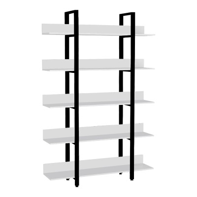 Bibliothèque Almond blanc-noir 119x27x185cm