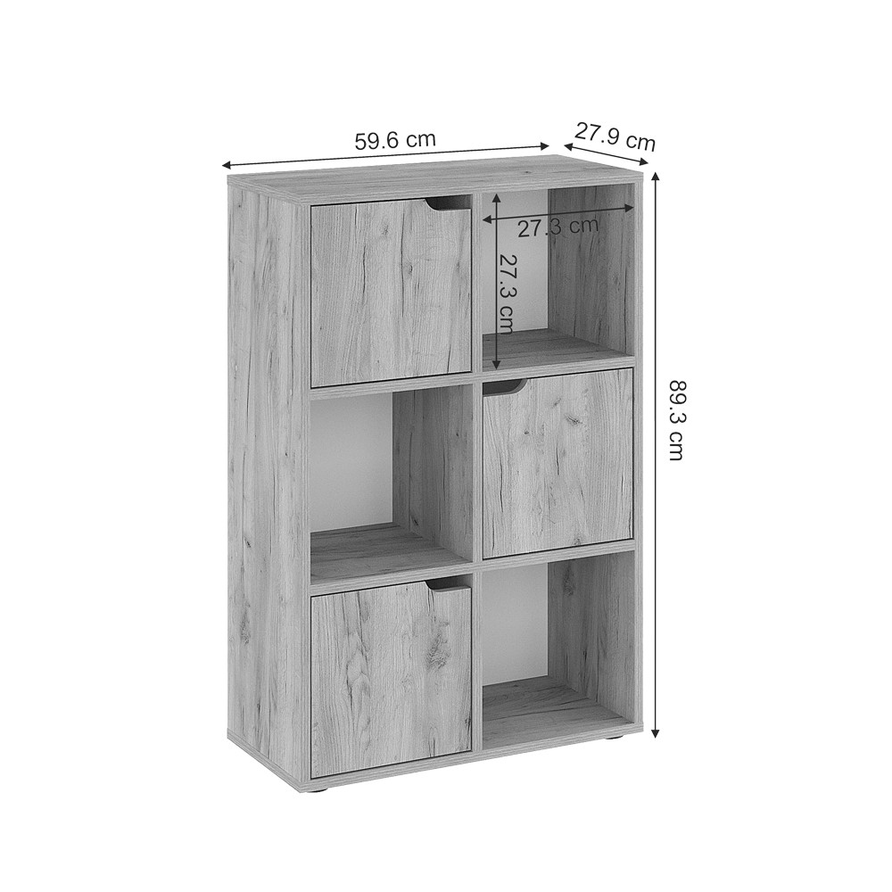 Bibliothèque bois chêne 59,5x27,5x89cm
