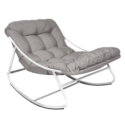 Fauteuil de jardin A Bascule Beige 78 x 73 x 108 cm