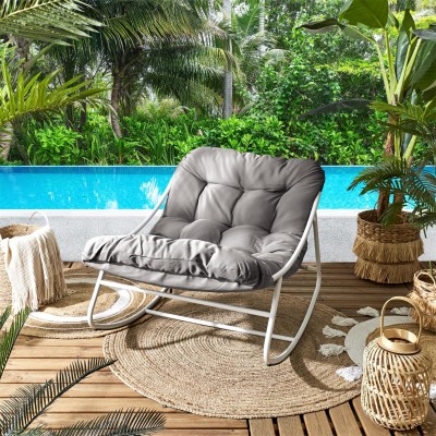 Fauteuil de jardin A Bascule Beige 78 x 73 x 108 cm
