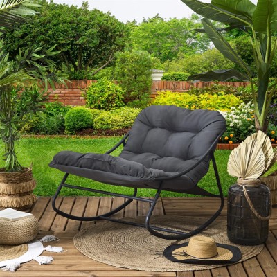 Fauteuil de jardin A Bascule Beige 78 x 73 x 108 cm